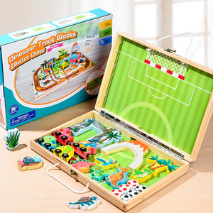Portable 2-en-1 Double Face <span class=keywords><strong>Jeu</strong></span> De Table Ensemble Rapide Sling Puck & Take <span class=keywords><strong>Train</strong></span> En Bois Jeux De Société Éducatifs pour Enfants pour Voyage - Product Image 6