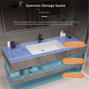 Étagère de salle de bain directement d'usine, ensemble miroir LED anti-buée pour meuble-lavabo, tailles personnalisées pour usage domestique et hôtelier ODM/OEM - Product Image 4