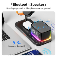 25W draadloze oplader met BT draadloze speaker klok magnetische snellaad telefoonstandaard voor Iphone 17 Pro Max