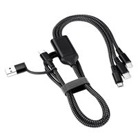 Logo lumineux Câble de charge rapide 4 en 1 Max 66W Charge ultra rapide Adaptateur de chargeur de téléphone en nylon tressé Type C