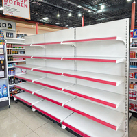 Rayonnage Gondole Métallique pour Supermarché, Présentoir d'Étagères de Magasin