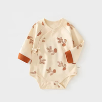 Mameluco de Algodón para Bebé, Unisex, Manga Larga, Recién Nacido, Algodón Puro, Transpirable, Tipo Triángulo