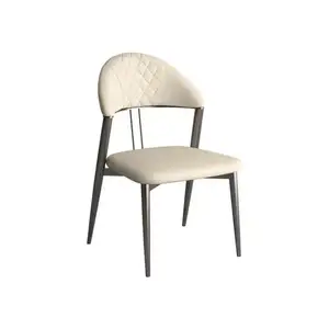 เก้าอี้ข้างผ้ากำมะหยี่อัดจีบสีเทาอ่อนสำหรับ CY179ห้องรับประทานอาหารการออกแบบที่หรูหราสไตล์นอร์ดิก