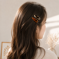 Nouvelle pince à cheveux en acétate de cellulose de 4,5 cm avec logo personnalisé, motif écaille de tortue, pour femme, vente en gros