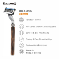 Rasoir jetable pour homme EdgeMax 5 lames 6Cr13 avec cartouche de rasage remplaçable et design facile à rincer