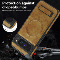 Étui de luxe magnétique en cuir PU pour Google Pixel 10 Pro XL 9 Pro 10A 9A 8 – Coque arrière ultra-fine avec béquille de protection