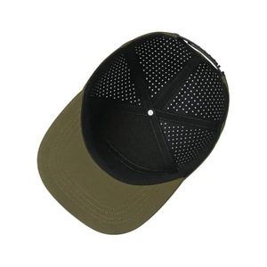 Casquette publicitaire en maille perforée au laser, protection solaire, randonnée en plein air, activité de groupe, travail, 6 panneaux, tout en coton, respirant, filet rouge, coupe-vent - Product Image 5