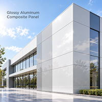 Panneau composite en aluminium brillant 4 mm, taille personnalisée, aspect marbre gris, panneau ACM pour la décoration intérieure de magasins