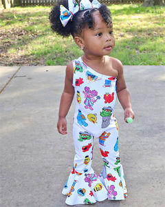 Custom 2022 Summer Toddler Baby Girls Bodysuit Jumpsuit One Pieces <b>White</b> Cartoon Pattern Kids Girls <b>Onesie</b> Bodysuits - Product Image 1