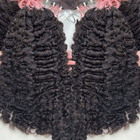 Prix de gros Cheveux humains bouclés birmans souples pour tresses au crochet, noir naturel, boucles complètes pour coiffures bohèmes et tresses au crochet