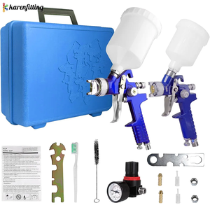 Kit de pistolet de peinture automobile H827 H2000 HVLP, pistolet principal 1,4 mm, pistolet de précision 0,8 mm, ensemble complet de peinture pneumatique pour atelier de carrosserie et meubles - Product Image 2