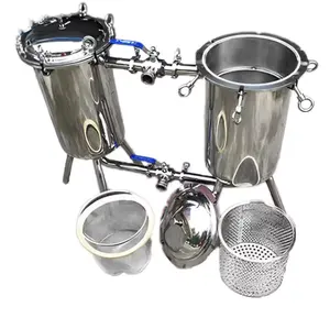 HEDE Direct Sells Food Grade Stainless Steel SS304 SS316L Dairy Processing Double Barrel Filter Milk Honey Duplex Bag Filter