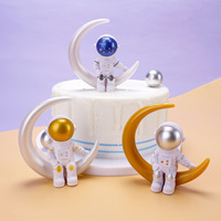 Ensemble de 7 pièces aérospatiales Série Ciel Étoilé Astronaute, Veilleuse Spatiale, Décoration de Bureau, Décoration de Gâteau, Ornements