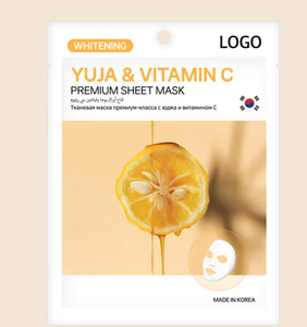 Masque facial en feuille Yuja Vitamine C Niacinamide, blanchissant, anti-âge, éclaircissant le teint, antioxydant, beauté coréenne ODM OEM - Product Image 3