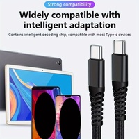 Cable de Nailon Trenzado Tipo-C a Tipo-C de 60W PD, Cable de Carga Rápida USB-C, Compatible con Logotipo Personalizado, para Computadora/Cámara, Venta al Por Mayor de Fábrica