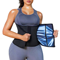 Ceinture de sudation amincissante en argent pour femme, avec fermeture éclair et crochets, pour le contrôle du ventre, idéale pour la gym et l'entraînement physique (vente en gros)