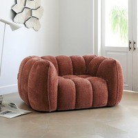 Canapé d'angle trois places en tissu, style nordique moderne, pour salon de villa, style rétro artistique, forme citrouille, avec rembourrage souple, personnalisable