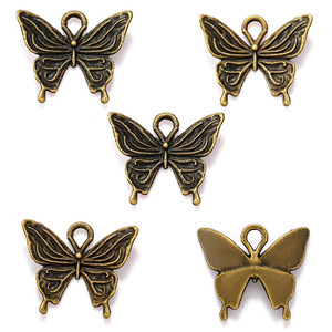 Accessoires de bijoux en alliage plaqué or en gros, breloque papillon, pendentif, bracelet, porte-clés - Product Image 6