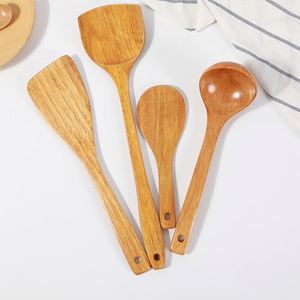 QIGNZHU Juego de Utensilios de Cocina de Madera de Acacia Sostenible, Espátula Premium, Ecológica y Duradera, Segura para Sartenes Antiadherentes - Product Image 3