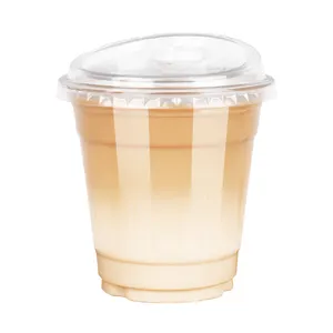 Disposable Custom PP Clear Plastic Cups With Lid Straw