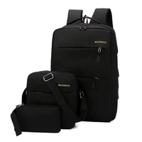 Sac à dos décontracté pour étudiante avec chargement USB, sacs pour ordinateur minimalistes, ensemble de trois pièces, vente en gros