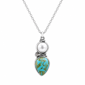 Collana con texture colorata a forma di goccia d'acqua, gioielli retrò da donna per tutti i giorni, idee regalo - Product Image 2