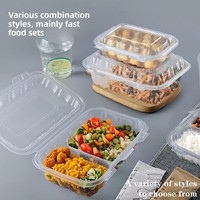 Kotak Makan Sekali Pakai Plastik Food Grade, Dapat Digunakan di Microwave, Untuk Kegunaan Komersial, Nasi, Mie, Bihun, Nasi Goreng, Kotak Makan Siang Cepat