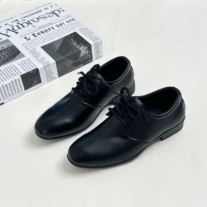 Zapatos de Cuero para Niños, Color Negro Mate, con Cordones, Punta en Pico, Estilo Deportivo - Product Image 5