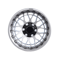 Rines Forjados de Alta Resistencia de 18-26 Pulgadas con Diseño de Malla Plateada Cepillada, Rines de Aleación de Aluminio de Dos Piezas 5*114.3 5*120 PCD para Automóvil