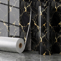 Papier adhésif effet marbre veiné or brillant pour salle de bain, salon, chambre à coucher, décoration murale, vente en gros
