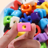 Perles en acrylique crème de formes variées à grand trou, chiffres et lettres, pour la confection de chaînes de téléphone, pendentifs de sac, décoratifs, faits à la main, DIY