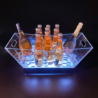 Haute qualité acrylique vin bière Champagne boisson baignoire coloré Led seau à glace boîte pour discothèque fête KTV