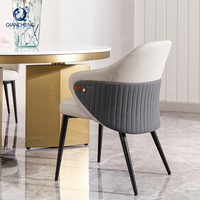 Chaises de Restaurant Rétro en PU QIANCHENG Vente en Gros, Chaise de Table de Salle à Manger en Cuir Moderne Style Victorien OEM