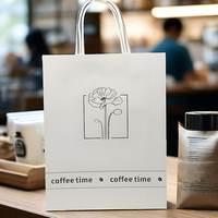 Sacs de courses écologiques et durables en papier kraft avec poignée à anse, personnalisables pour le commerce de détail, les vêtements, l'artisanat, l'emballage de bougies, support OEM