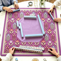 Housse de table de mahjong américaine personnalisée, tapis de jeu en caoutchouc imperméable avec règles de Charleston, faible MOQ, directement de l'usine