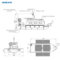 Système multifonctionnel de surveillance de la qualité de l'eau de type yacht, analyseur COD DO NH4+ TP Chlorophylle, transmission à distance, OEM pour navires