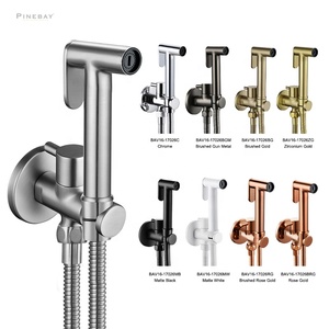 PINEBAY Limited Offer Stainless Steel Shattaf WC Cleaning Angle Valve Douche Spray Toilet <strong>Bidet</strong> <strong>Sprayer</strong> for Hygiene Shower - Product Image 2