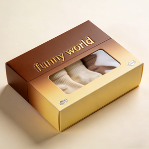 Creative High-End Eco-Friendly Recyclable Folding Socks Gift Box <strong>for</strong> Newborn Baby Custom Logo PVC <strong>Window</strong> <strong>Display</strong> Box Printing - Product Image 1