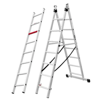 Échelle télescopique multifonctionnelle légère et portable, anti-rouille, haute résistance, 2x7 marches, en aluminium, la mieux notée