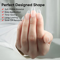 Hanyi Pointes d'ongles liquides souples de haute qualité 600 pièces 12 tailles par boîte Couverture complète Extension Gel Court Stiletto LED Vegan Non-toxique
