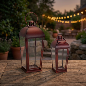 Linterna de metal de acero inoxidable con acabado en polvo de tacto suave y aterciopelado, duradera para uso en el hogar, patio y jardín. - Product Image 3