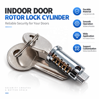 Cylindre de serrure de porte intérieure en laiton chromé, cylindre rotatif à clés, personnalisé pour porte de chambre