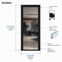 Porte de bureau moderne insonorisée en aluminium pour salle de réunion extérieure, isolation thermique, caractéristiques imperméables - Vente en gros directe usine
