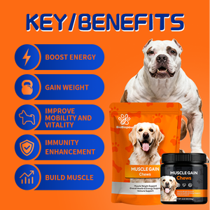 Complément en Bouchées Tendres pour le Tonus Musculaire Canin, Protéine de Lactosérum et Créatine, Renforce la Vigueur du Chiot à l'Adulte, Tendre et Appétent - Product Image 3