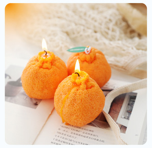 Cute Simulation Tangerine Fruit Scented <b>Candle</b> 3D Orange Shape Soy Wax <b>Candle</b> For Home Table Decor Gift - Product Image 3