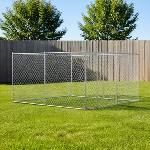 Jaula para Perros de Acero Galvanizado Resistente, 150.8 x 150.8 Pulgadas, Jaula Exterior para Mascotas con Cerradura, Cuadrada, para Razas Grandes - Product Image 2