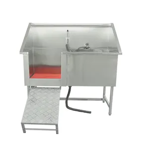 Home or salon care stainless steel dog grooming bath pet bathing tub station wash shower dog wash station with steps