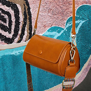 Femmes rétro bandoulière concepteur sac luxe peau de vache cuir naturel fermeture éclair coton à la mode femme mode pour l'automne - Product Image 2