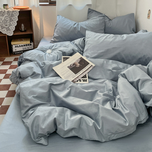 Juego de Ropa de Cama de Cuatro Piezas, 100% Algodón, Tamaño King, Color Puro, Personalizable, de Lujo, para Bodas, Ecológico - Product Image 4