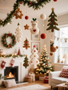 Ornamenti personalizzati per albero di natale fai da te pendente in feltro appeso a parete decorazioni per pupazzo di neve di natale Babbo Natale per <span class=keywords><strong>feste</strong></span> - Product Image 2